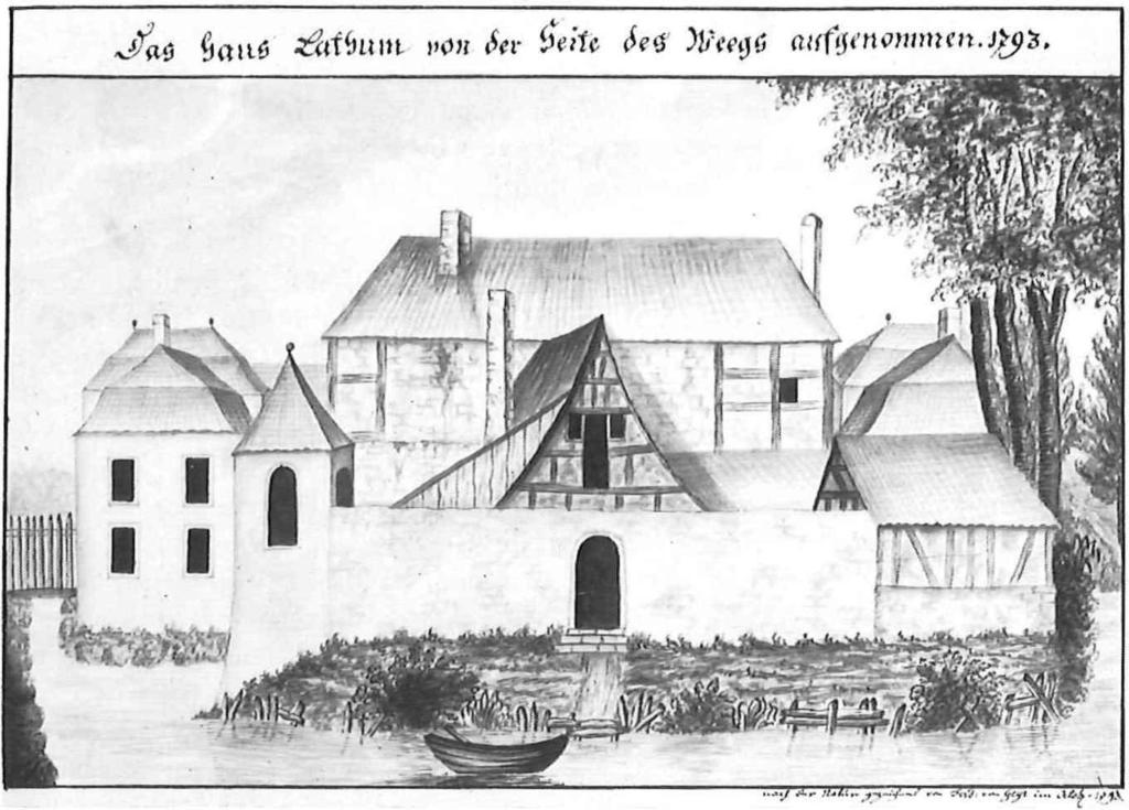 GUIDO ROTTROFF Abb. 44 Haus Latum.. Ansicht aus dem Lagerbuch, das Ferdinand Maria Freiherr von Geyr zu Schweppenburg 1795 aufgrund der 1766 durch loh.