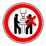 mit anderem Piktogramm) Berühren verboten Maschine darf nur von einer Person bedienet werden Warnung/Achtung Gefahr von Schnittverletzung Gebote,