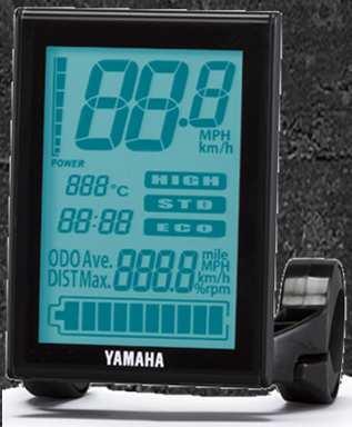 3.2 Yamaha LCD Display 3.2.3 Displayhintergrundbeleuchtung ist dauerhaft eingeschaltet 3.2.4 Bei Modellen mit Fahrradbeleuchtung wird das Fahrlicht mit dem Lichtschalter ein, bzw.