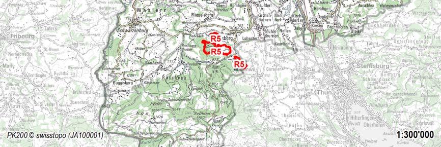 (S8 nach kantonalem Richtplan) Vechigen Gemeinden Vechigen, Walkringen R2 Stockere-Mauss-Rosshäusern Gemeinden Mühleberg, Neuenegg R3
