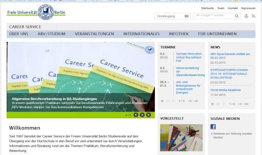 Webseiten des DAAD zum Auslandspraktikum Stipendiendatenbank, Länderinformationen, Literaturtipps