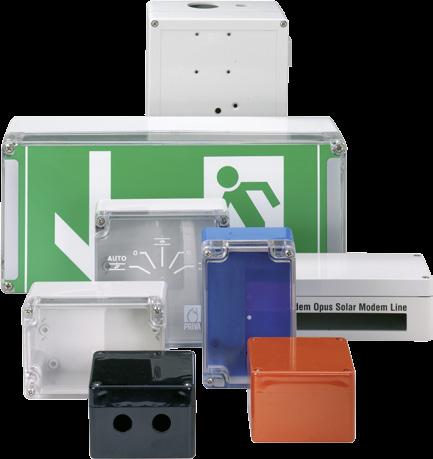 20 MULTI-BOX Gehäuselösungen Polycarbonat-Gehäuse MBM Schutzart IP 65 Polycarbonat-Gehäuse bieten hervorragende Eigenschaften für die Verpackung elektronischer und elektrischer Bauteile sowie