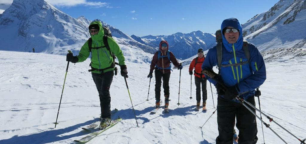 Skitouren-Trainingswoche Simplonpass Ausbildung neu definiert! Fortbildungs- & Coachingtage für Skitourenfahrer mit Vorkenntnissen und Wiedereinsteiger. Tägliche Skitour mit Spezialthema.