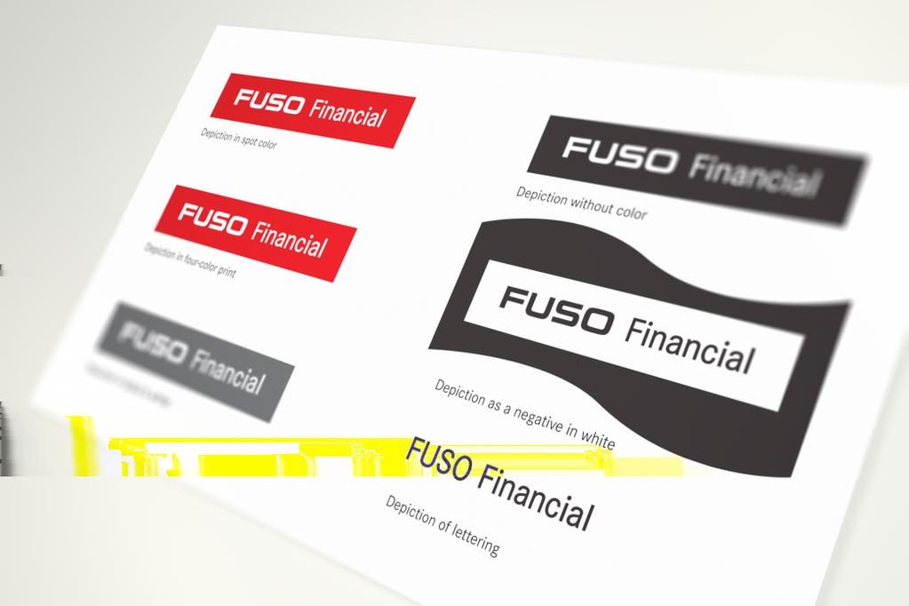 Daimler Brand & Design Navigator 30. März 2016 Brand Label FUSO Financial uses the FUSO letters in combination with the word Financial in the font Daimler CS for name and label.