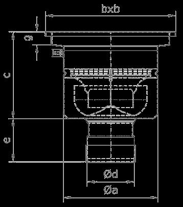 Bodenabläufe 1-teilig Typ ino 105 Standard-Bodenablauf 1-teilig Ausführung Standard, quadratischer