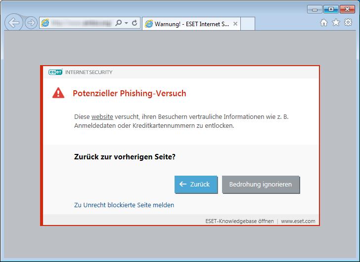 4.2.4 Phishing-Schutz Der Begriff Phishing bezeichnet eine kriminelle Vorgehensweise, die sich Techniken des Social Engineering (Manipulation von Benutzern zur Erlangung vertraulicher Informationen)