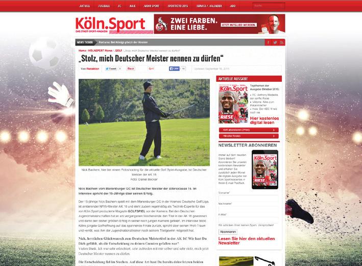 Content Marketing Online Produktvorstellung im Schwerpunktthema Stellen Sie Ihr Produkt im Rahmen einer Schwerpunktstory auf der Homepage koelnsport.de vor.