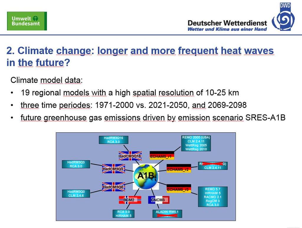 V. DWD-Studie (2011 bis 2015) - Prognose Temperaturentwicklung für Mitte und Ende des 21.