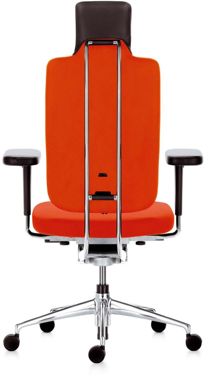 Der intelligente Stuhl. Die Rückenlehnenkonstruktion Der «Rücken» für Flexibilität Die Besonderheit: Die hochflexible, verlängerte Rückenlehne.