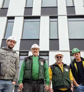 Technologie-Zentrum für den Baumaschinenhersteller Komatsu, Standort Düsseldorf-Benrath Zuverlässig, sicher, langlebig Firmenphilosophie als Leitmotiv für einen Neubau Hydraulische Bergbaubagger sind