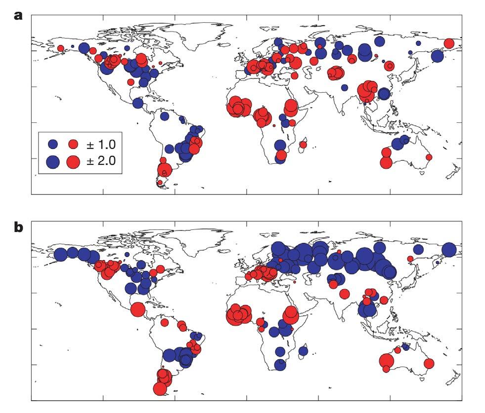 6. Ausblick: Hydrologische Prognosen sind unsicher Δ Trend im Abfluss 1900-1970 vs.