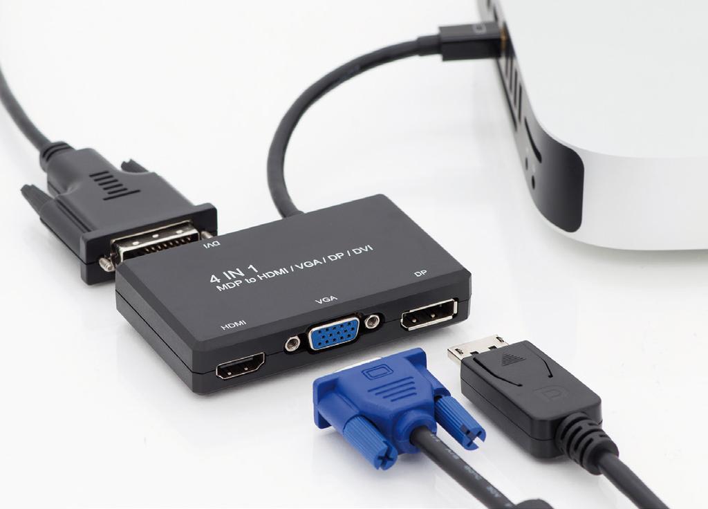 Instead of having four (4) different adapters at hand, this mdp adapter provides HDMI, DP, DVI and VGA outputs, so you can use the mdp output to connect your laptop/portable computer to any modern