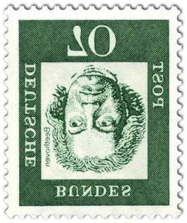 Beethoven und mehr Beethoven-Briefmarke überfällig Erste deutsche Beethoven-Briefmarke 1959, die letzte 1970 Die Beethoven-Briefmarke von 1961. Foto: Bürger für Beethoven.