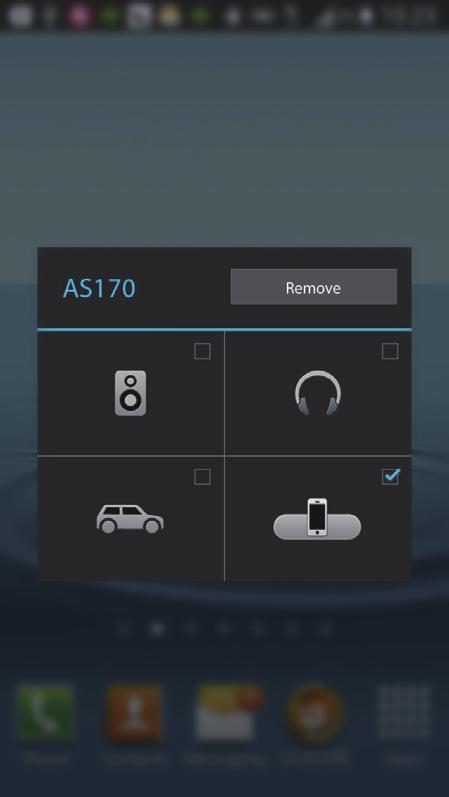 Wählen Sie, falls notwendig, AS170 aus der Liste der verfügbaren Philips Bluetooth-Geräte aus, um die Verbindung herzustellen.