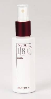 Nu Skin 180 Skin Mist Nu Skin 180 Skin Mist beugt Faltenbildung vor und hält die Haut straff, wobei es gleichzeitig die Poren verfeinert und zusammenzieht und die Haut beruhigt und schützt.