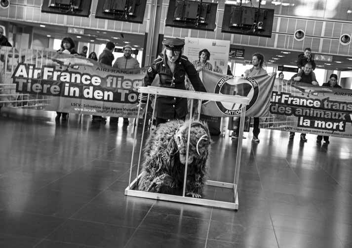 Repression Demonstrationsverbot am Flughafen Basel-Mühlhausen Seit Frühling 2014 veranstaltet die Tierrechtsgruppe Basel im Rahmen der internationalen Kampagne Stop Vivisection jeden Monat eine