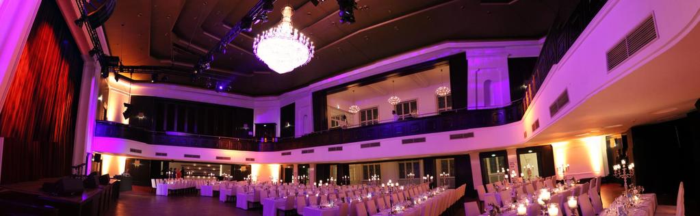 das herzstück im curio-haus Das Herzstück des Curio-Haus bildet der Ballsaal mit seiner Empore in der 2. Etage und seiner großzügigen Bühne.