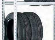 Aufbau durch ein faches Stecken der Ebenen individuelle Anpassung an unterschiedliche Reifengrößen und vorhandene Lagerräume durch vier verschiedene Regalbreiten variabel