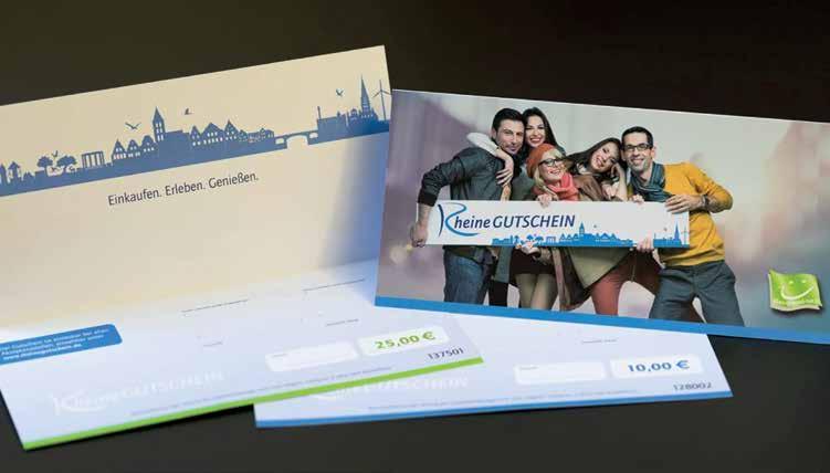 04 RheineMarketing und Events RheineGutschein Der RheineGutschein hat im Jahr 2015 sein 10-jähriges Bestehen gefeiert. Seit der Einführung des Gutscheinsystems wurden insgesamt über 135.