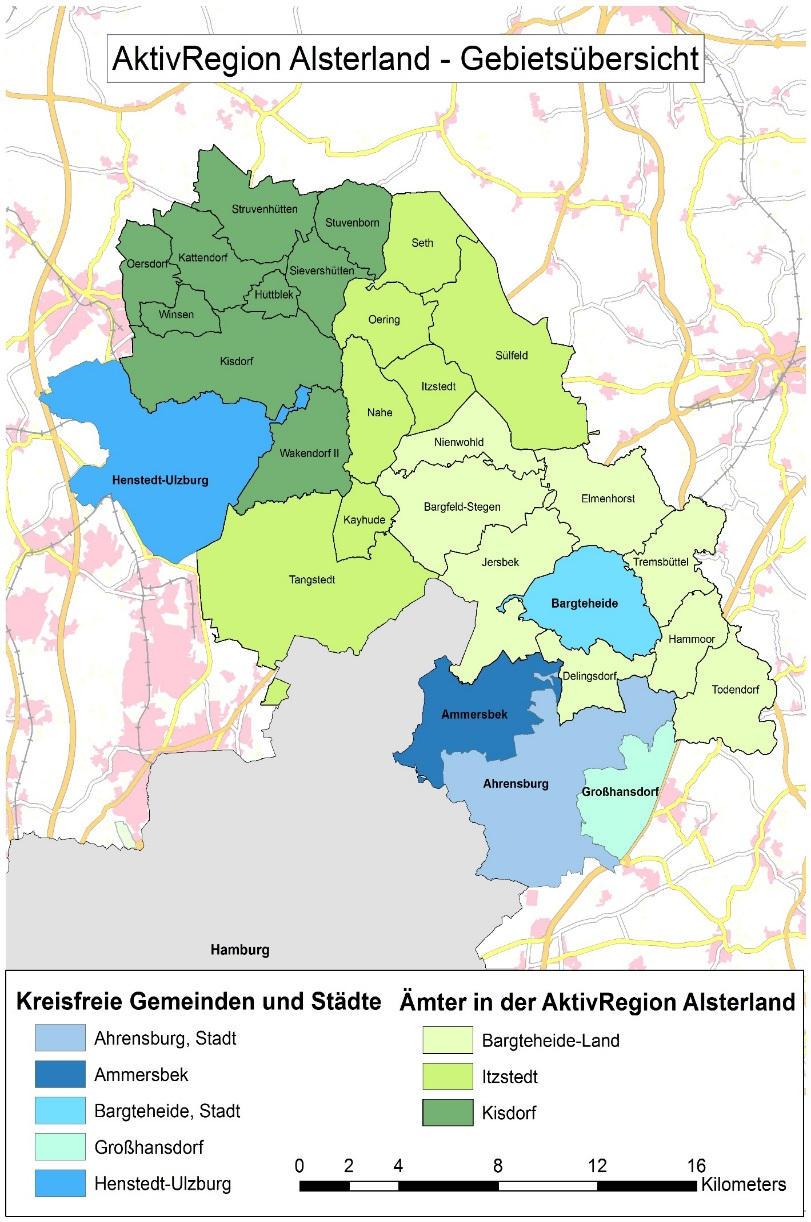NeueGebietsübersicht über die AktivRegion Alsterland: