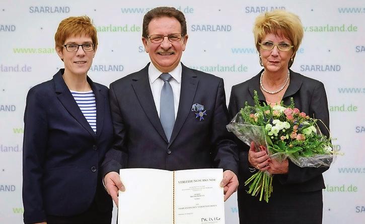 UNTERNEHMEN UND PERSONEN Saarländischer Verdienstorden für Bruno Proietti Ministerpräsidentin Annegret Kramp- Karrenbauer hat am 18.