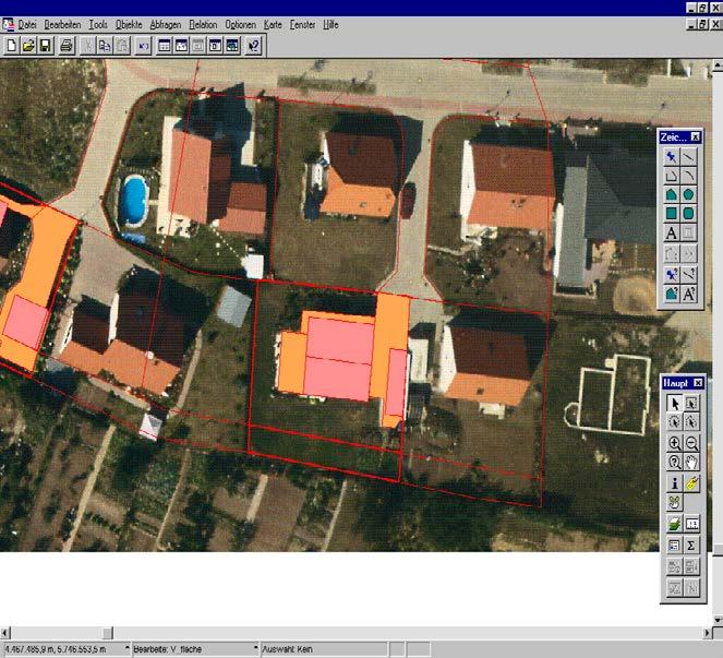 Durchführung Flächenerhebung Grundlage Luftbild Zuordnung zu Katasterdaten Digitalisierung bebauter und befestigter