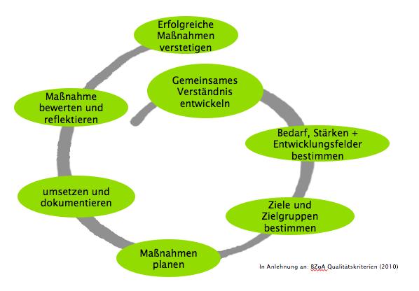 Vorgehensweise im Projekt Individuelle, partizipative Organisations- und Qualitätsentwicklung