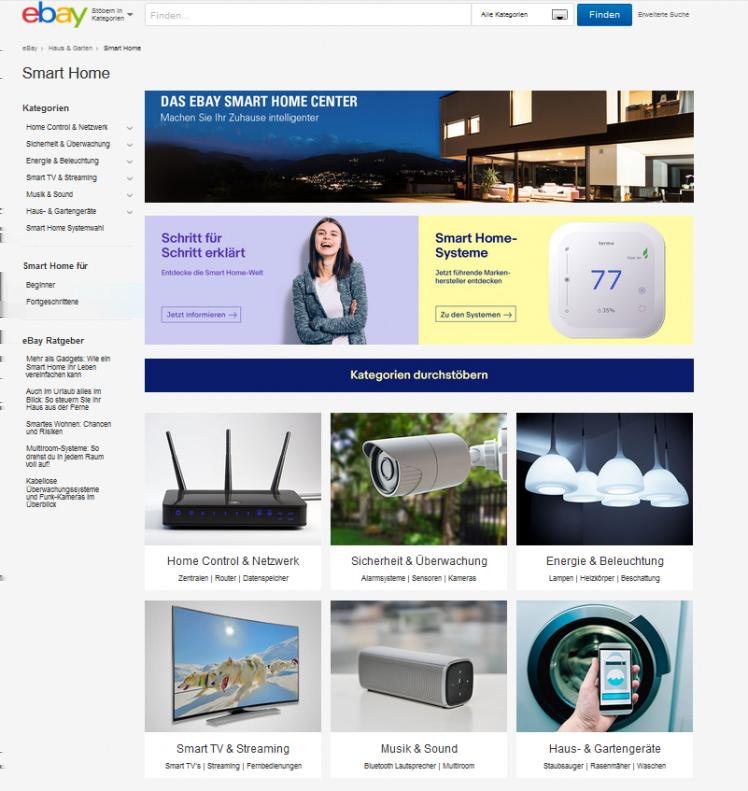 Smart Home Center bei ebay Auch für Verkäufer bietet das Smart Home Center viele Vorteile: Sie können einfach, flexibel und schnell passende Angebote auf der Plattform anzeigen lassen und so ohne