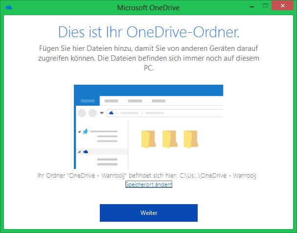 Einrichtung Microsoft OneDrive In beiden Fällen werden Sie nach erfolgreicher Anmeldung zur