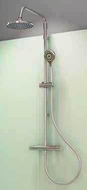 in Silber matt VERSION 4: Komplettes Duschsystem mit Thermostatbatterie bestehend aus