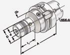 Hydro-Dehnspannfutter Hydraulic expansion chucks Mandrins expansibles hydrauliques (DIN 69893) HSK-A Zur Aufnahme von Werkzeugen mit Zylinderschaft nach DIN 1835 Form A+B+E und DIN 6535 Form HA+HB+HE