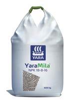 YaraMila NPK 16-16-8 YaraMila NPK 18-8-16 YaraMila NPK 16-16-8 +13 SO 3 +B +Mn +Zn Dieser YaraMila NPK-Dünger enthält zusätzlich die Nährstoffe: Schwefel, Bor, Mangan und Zink.