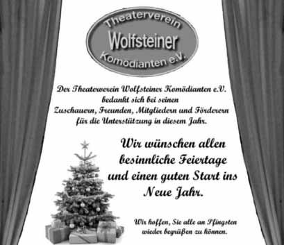 Rundschau - 16 - Ausgabe 51/52/2018 Wannerschdaach 2018 Allgemeine Nachrichten beim Bischoff Club Wiesweiler e.v. Am 27.12.