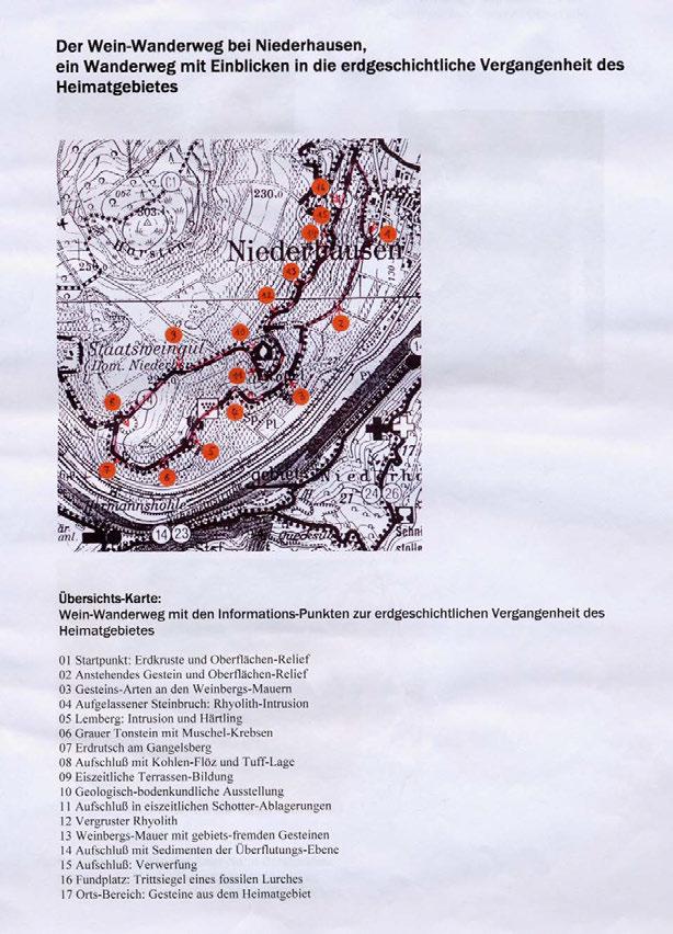 Der Weinbergsweg bei Niederhausen, ein geologisch interessanter Lehrpfad Geologische Exkursion am 01.11.2008 unter der Führung von Karlheinz Schultheiß, Bad Münster a.st. Abb.