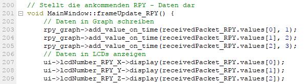 6. Daten aus Frames darstellen In der Funktion frameupdate_rpy() in mainwindow.