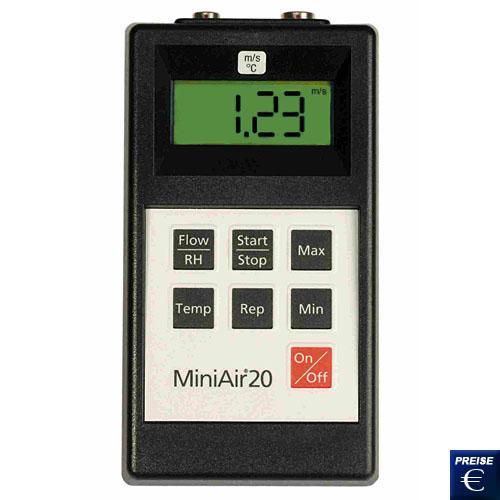 Multifunktions-Anemometer MiniAir20 / MiniWater 20 für die Messung von sehr kleinen Strömungsgeschwindigkeiten / Strömungsmessgerät für Industrie / Strömung ab 0,4 m/s.