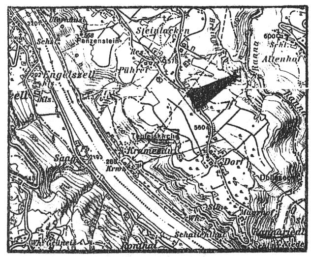 12 L a c k i n e r G r u f t Kat.Nr. 6841/3 Seeh.: 475 m GL.: 35m ND.: - 11,5 m HE.: 15 m Lage: 850 m BE Steinlacken (Strecke Donaubrücke Niederranna Richtung Neustift im Mkr.) bzw.
