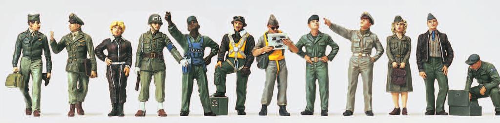 Figuren: Materialfarbe weiß Pilots and ground crew. US Army Air Force 1942-45.