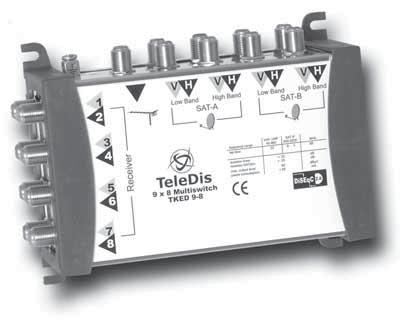 input Entkopplung / isolation H/V Entkopplung / isolation SAT/Terr. Abzweigdämpfung / tap loss SAT 8 x 950-2200 MHz 1 x 40-860 MHz Ausgänge / outputs 8 x 47-2200 MHz > 30 db > 25 db 8.