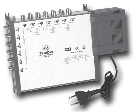 The multiswitch is used for receiving of 12 SAT-IF lines and the terrestrial signals. Per unit max. 16 subscribers/receivers can be attached. TS 13-8 T TS 13-16 Terr. passiv TS 13-12 T Terr.