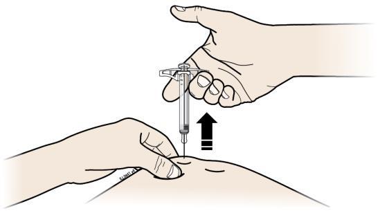 Stechen Sie die Nadel in einem Winkel von 45 bis 90 Grad in Ihre Haut, nachdem die Nadelschutzkappe entfernt wurde.