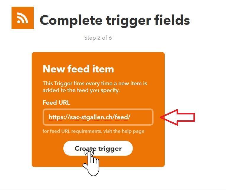 1. Jetzt gibst Du in das leere Feld folgendes ein: https://sac-stgallen.ch/feed/ 2.