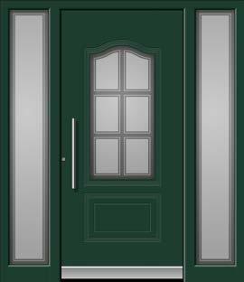 basico 12 13 938 Farbe RAL 9016, Reliefnuten aussen, Satinato Glas Farbe VERDE 40