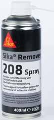 Sika Remover-208 REINIGER FÜR NICHT AUSGEHÄRTETE Sikaflex PRODUKTE UND SONSTIGE VERSCHMUTZUNGEN BESCHREIBUNG UND ANWENDUNGSBEREICH Sika Remover-208 ist ein lösemittelbasiertes, vielseitig