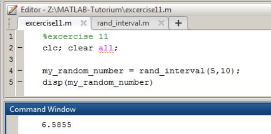 Übung 11 Erzeuge eine Funktion rand_interval, welche eine Zufallszahl zurück gibt.