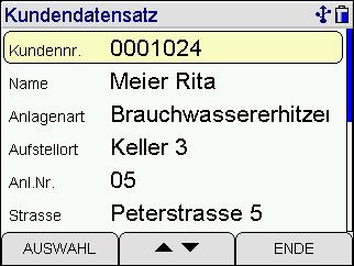 5. Auswahl und Eingabe von Kundendaten Mit der PC-Software besteht die Möglichkeit, Kundennummer, Kundenname und Kundendaten zu erstellen und zum Messgerät zu übertragen.