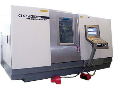 Fertigungsbereich CNC-Drehen DMG CTX 420L März 2008 Eine Maschine im Einsatz! DMG CTX 420L Spitzenweite Spanndurchmesser Spindeldurchlass 680 mm 300 mm 65 mm Drehdurchmesser max.