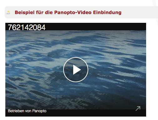 Die mit dem Panopto-Button eingebunden Videos enthalten jedoch immer einen Link ins Panopto-System. Wenn dies stört, können Sie den Link zum Podcast nutzen.