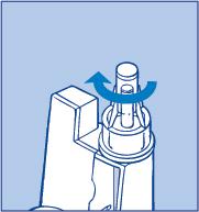 1A Vorbereitung zur Entfernung der Luft vor jeder Injektion In der Patrone und in der Nadel können sich während des üblichen Gebrauchs kleine Mengen Luft ansammeln.