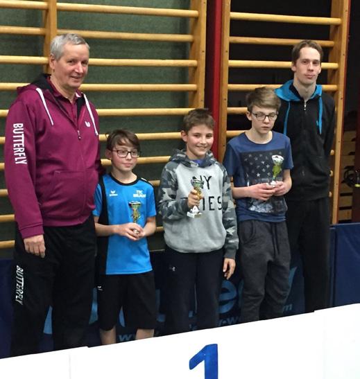 David Beiglböck gewinnt Gruppe 8 der NÖ-TT- Nachwuchsliga Am 29.1.2017 fand in Stockerau die 3. Serie der NÖ Tischtennis Nachwuchsliga statt.